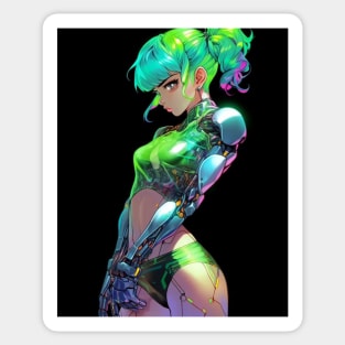 Cyber mecha anime girl Sticker